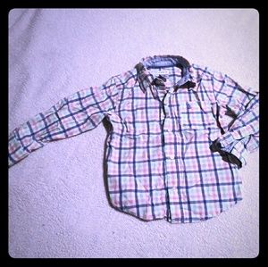 Carter's button up shirt size 3t white blue green